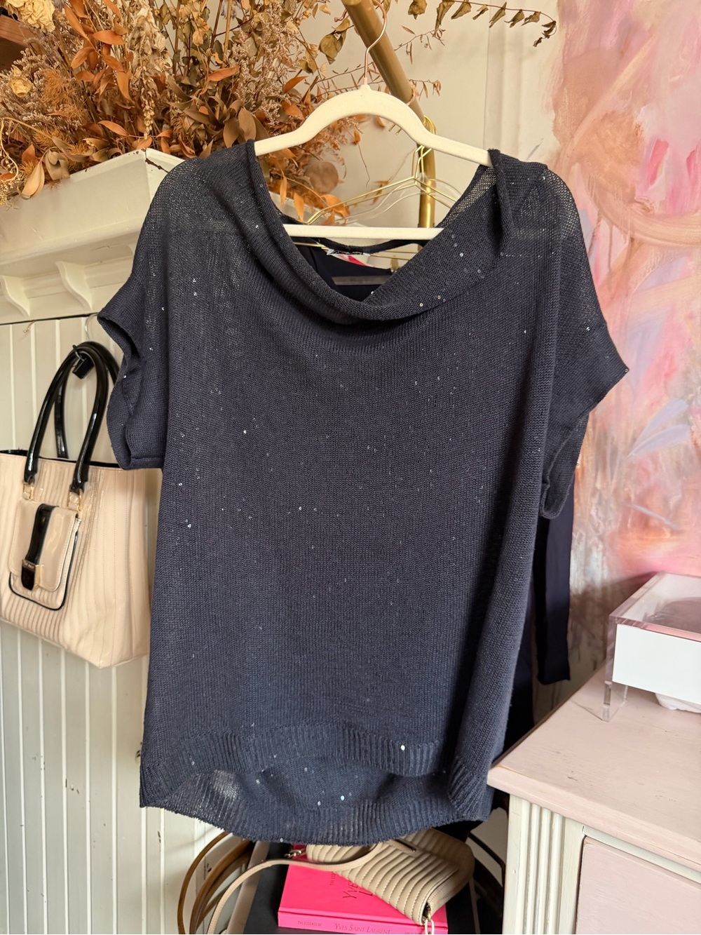 Brunello Cucinelli Short-Sleeve Knit Shirt - Classic Cowl Neck